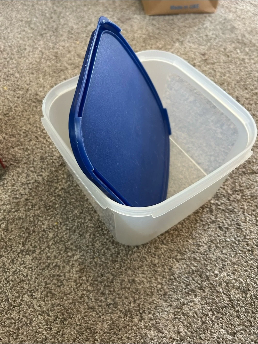 Tupperware #2 Modular Mate Blue Lid Translucent Food Storage Container- 11 cup